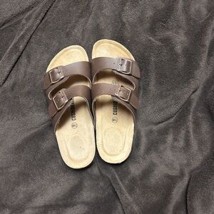Brown Double-Strap Sandals